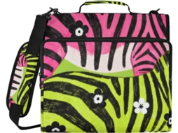 Pasta organizadora com 3 argolas e estampa de zebra colorida, 1,5 polegadas, altura de ombro, para diversas bolsas, ideal para usar no ombro.