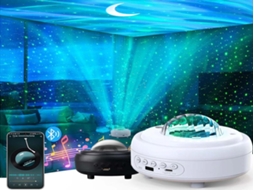 Lurelia Projetor Galáxia Com Coluna Bluetooth, Usb, Rotação 360°, Rgb, Led, Aurora Borealis