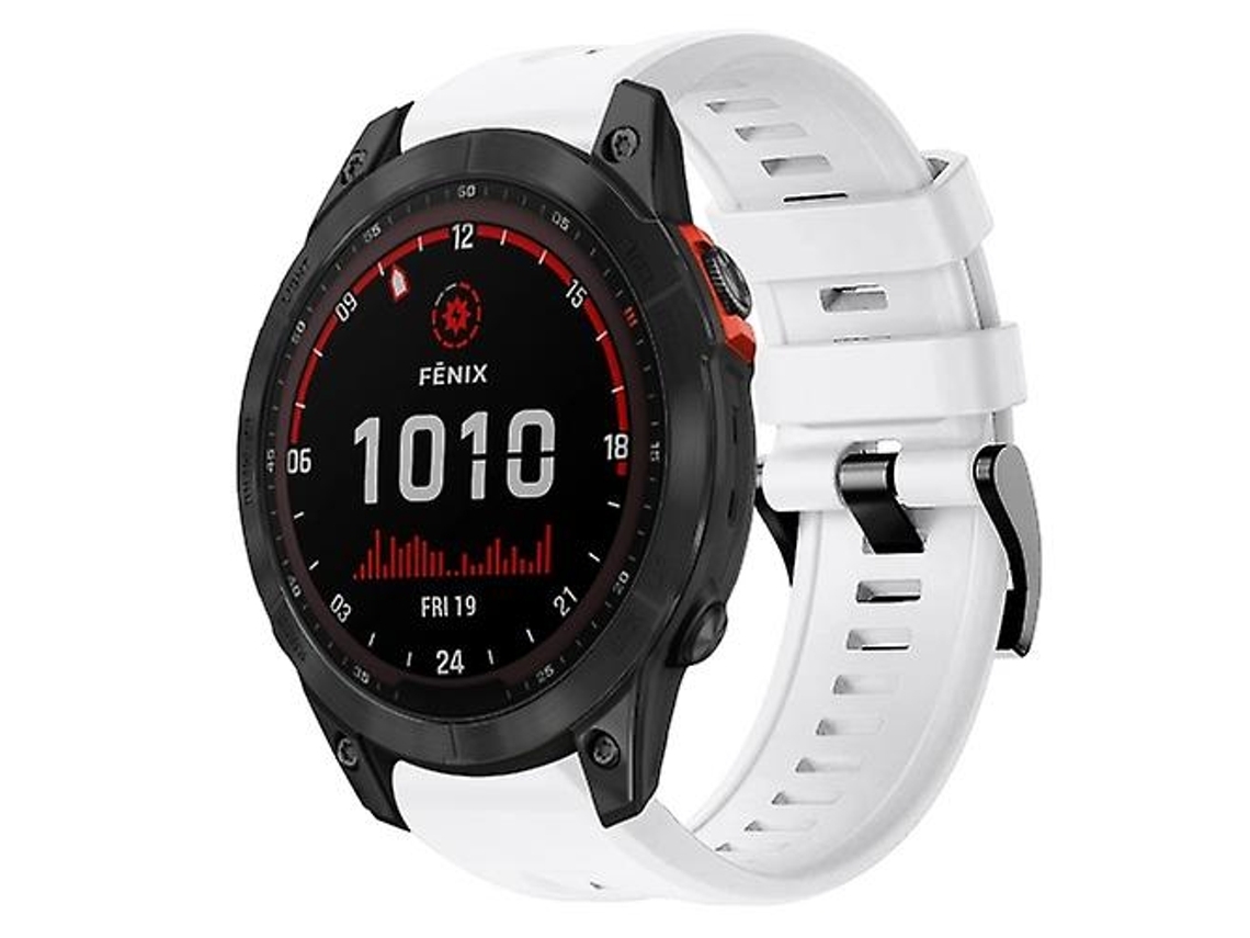 Pulseira de relógio Garmin Fenix 7 em silicone branco Chennnls