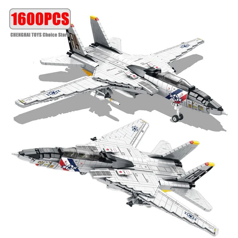 (f14) Conjunto De Blocos De Montar Do Caça Tomcat Com 1600 Peças
