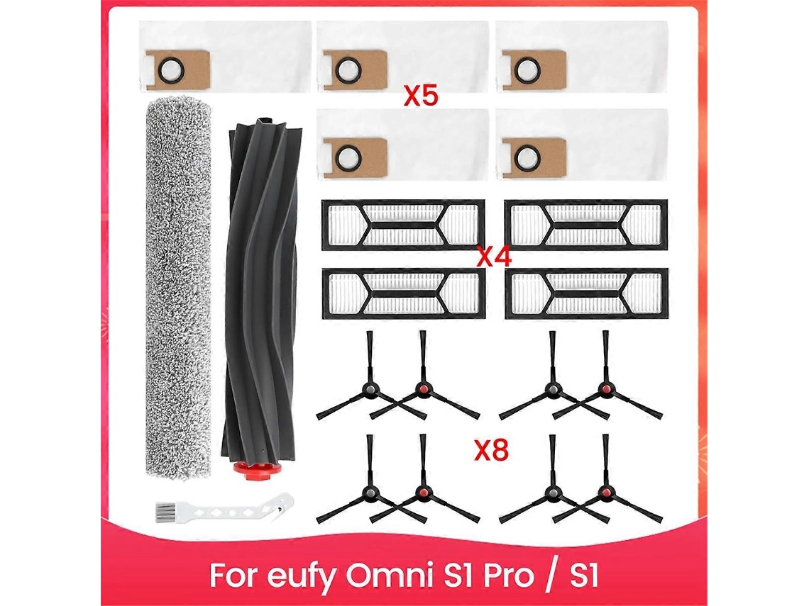 Para Aspirador De Pó Robô Eufy Omni S1 Pro / S1, Peças E Acessórios, Escova Principal, Escova Lateral, Filtro Hepa, Pano Para Esfregão E Pó Brilvibera