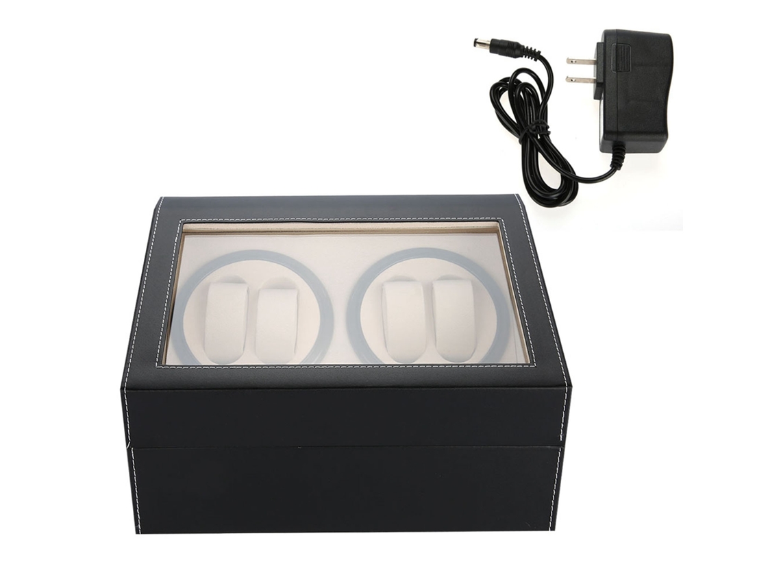 Enrollador De Relojes Automáticos Para 4 + Estuche De Almacenamiento De 6 Espacios Con Motor Silencioso