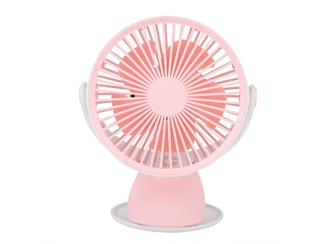 Ventilador Portátil Usb Recarregável Rosa Verão