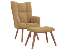 Relaxing Chair With Stool, Relaxing Chairs With Stools Vidaxl Marrom Veludo