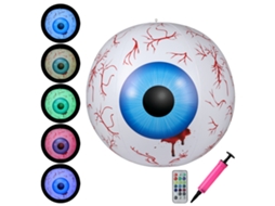 Abóbora com Olhos Led para Halloween, com Botão e Inflador LAXISCREED