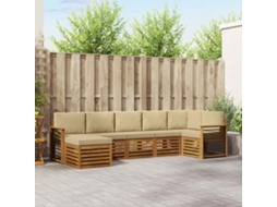 Vidaxl Conjunto De Sofás Para Exterior 7 Unid. Natural E Bege