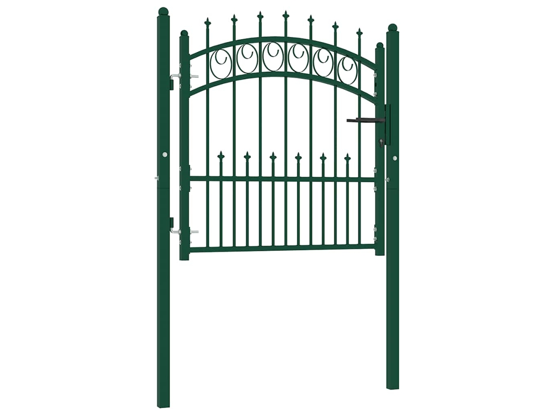 Vidaxl Portão De Cerca Emmen Com Pontas De Aço 104x97 Cm Verde