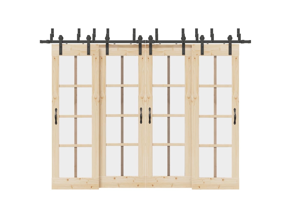 Vidaxl Kit De Ferragens Para Porta Deslizante 305 Cm Aço Preto