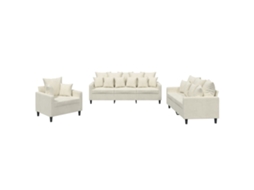 Sofa Set, Sofa Sets Vidaxl Creme Veludo (n/a)