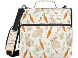 Pasta Clássica Coelho E Cenoura Com Bolsos Extras, Alça De Ombro E Mão, Impermeável, 3, 8cm, 3-estojos Lápis Em