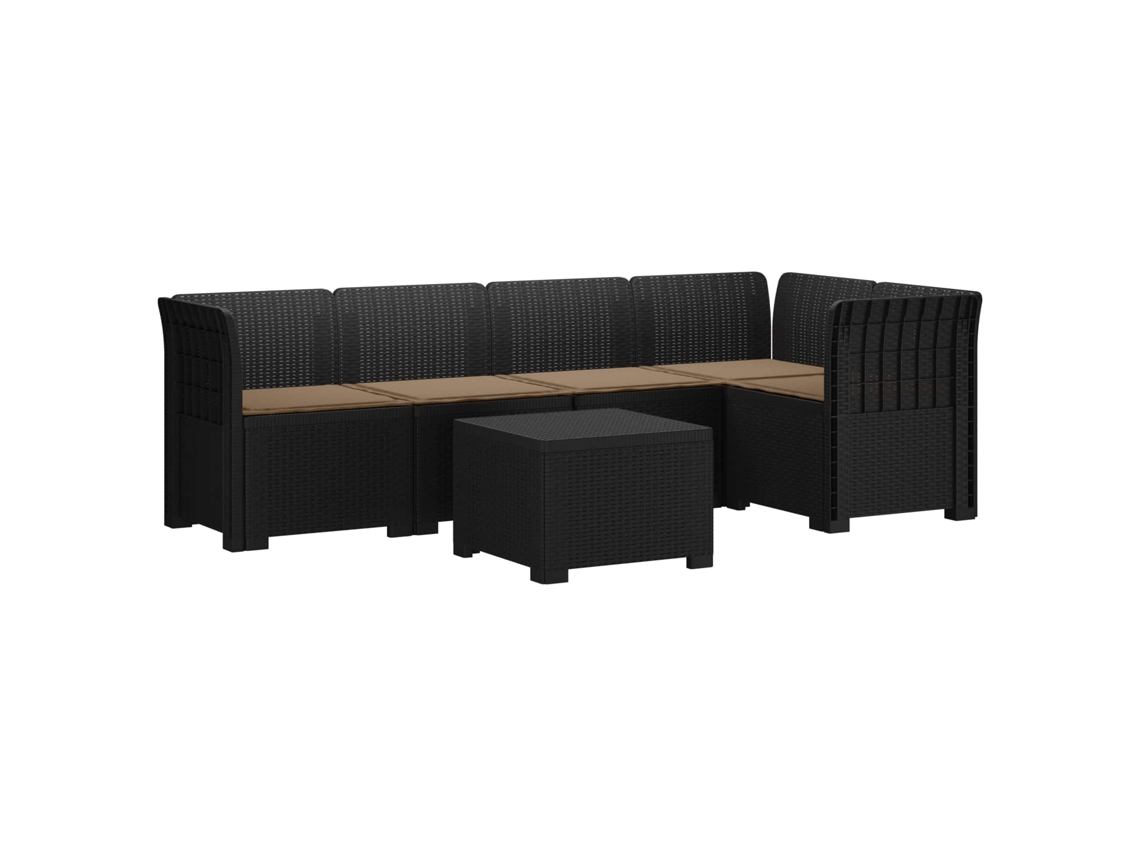 Maison Exclusive - Sofá De Jardim De 5 Pessoas Com Almofadas Visual De Rattan Pp