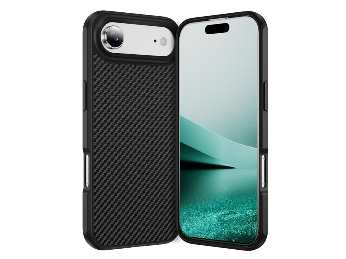 Capa Para Iphone 17 Air Com Textura De Fibra De Carbono E Magsafe.