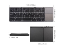 Mini Teclado Bluetooth Sem Fio Dobrável Triplo, Teclado Universal Portátil Com Mouse E Touchpad Para Ios Ly Ebike