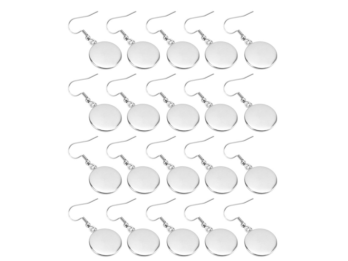 20 Molduras em Branco para Brincos Aço Inoxidável 16mm Acessórios Diy de Jóias