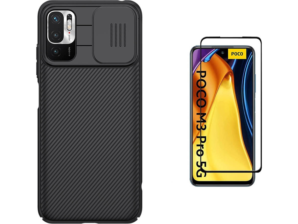 Kit Película Xiaomi Poco M3 Pro 5G Capa Nillkin Camshield Preto