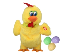 Ats brinquedo de Pollo de Pelúcia Elétrico Que Bota 3 Ovos Dançando com Música para Crianças Amarelo 30cm/11.8in