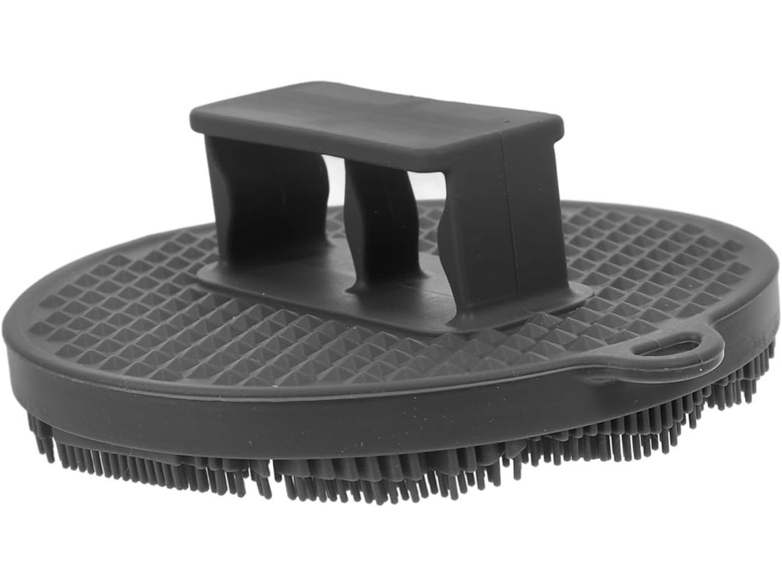 Lurelia Acessório De Duche Com Escova De Silicone Para Banho, Dupla Face, Pega Ergonómica E Cor Cinzento