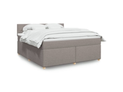 Vidaxl Cama Com Molas/colchão 180x200 Cm Tecido Castanho-acinzentado