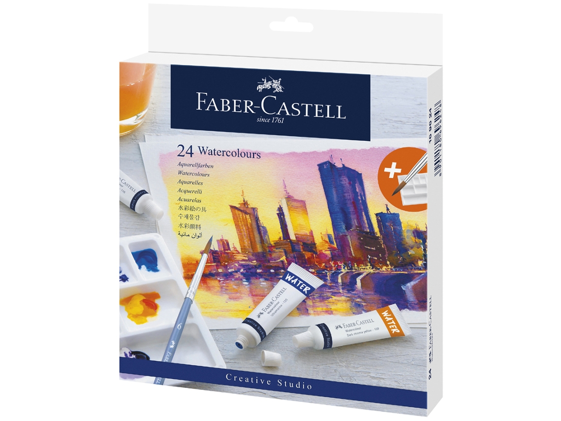 Tinta Aquarela FABER-CASTELL em Tubo Caixa de Papelão de 24