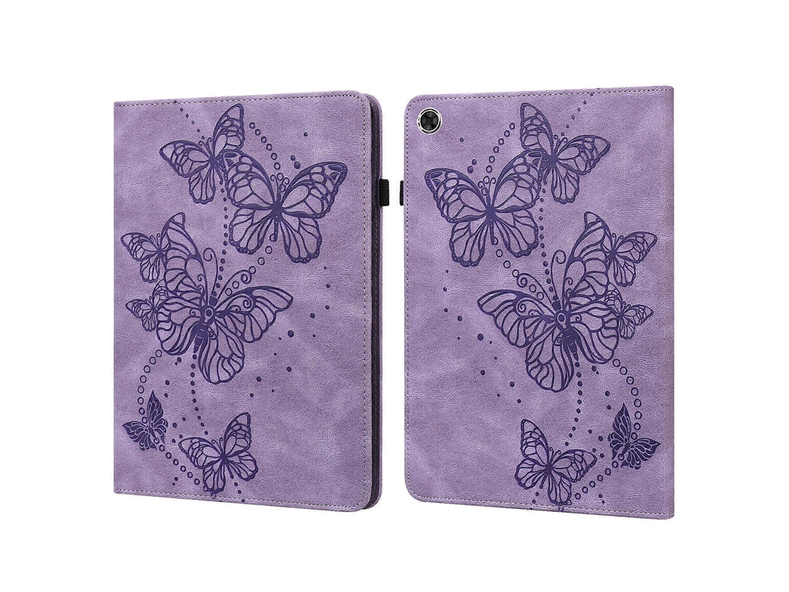 Capa De Couro Com Estampa De Borboleta Em Relevo E Abertura Horizontal Para Tablet Lenovo Tab M10 Plus / Tab M10 Fhd Plus De 10,3 Polegadas (tb-x606f
