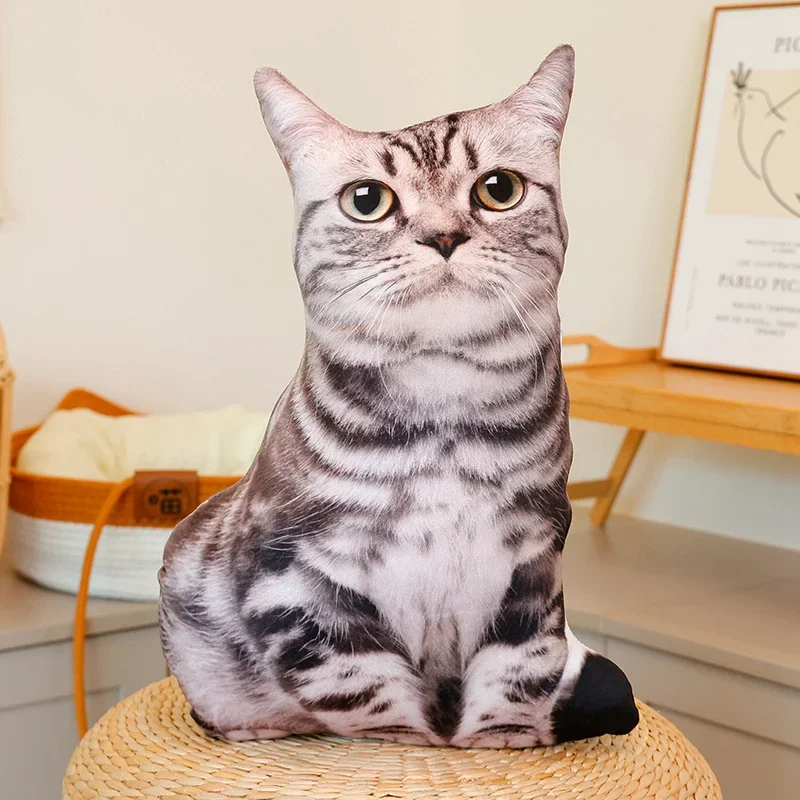 Brinquedo de Pelúcia Realista de Gato em 3d com Enchimento Macio MDUG (estilo 11 48cm)