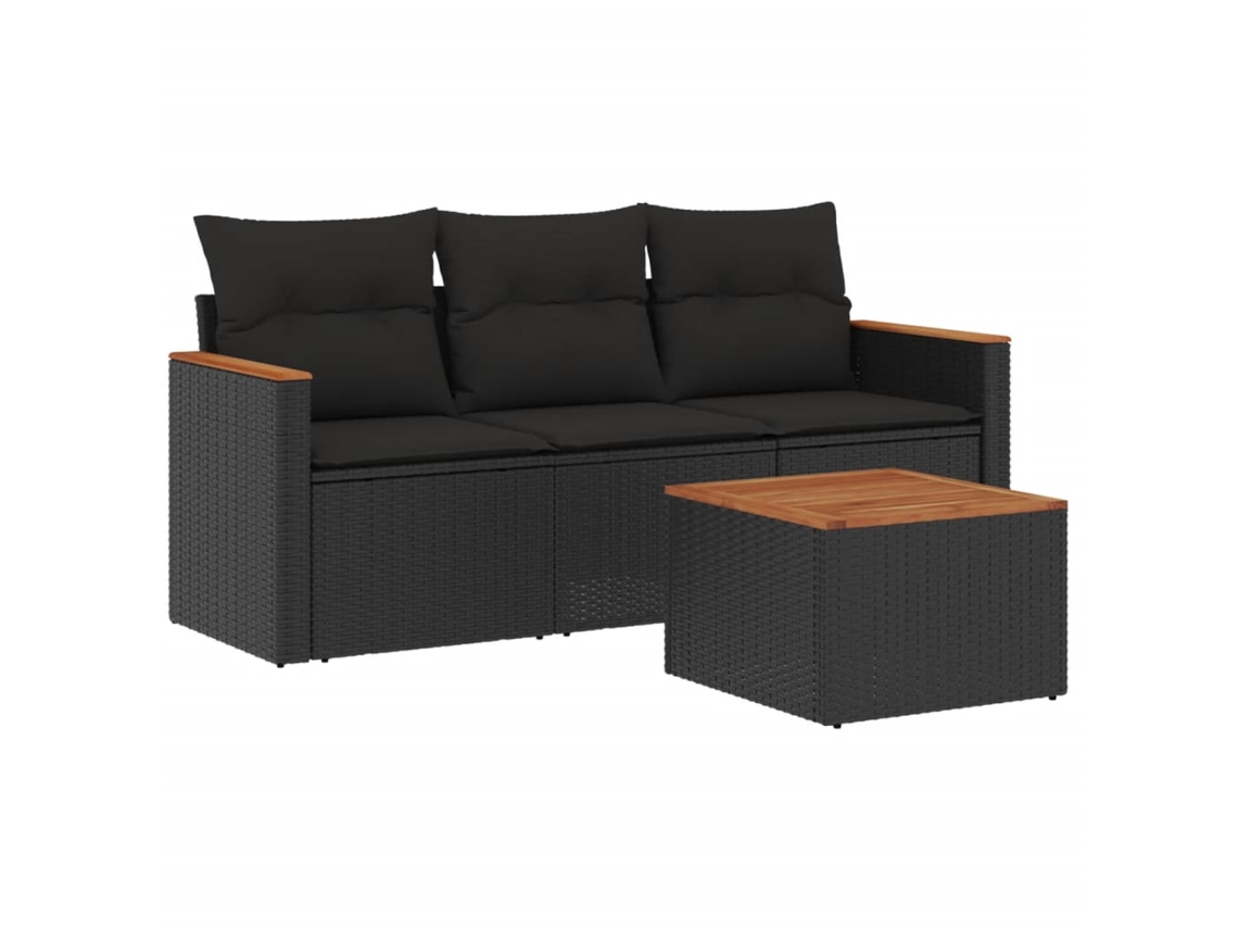 Garden Sofa Set, Garden Sofa Sets Vidaxl Preto Rattan / Vime (n/a)