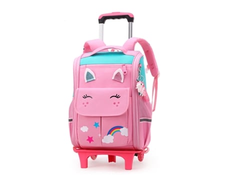 Mochila Estudantil de Grande Capacidade com Rodinhas Bolsa Escolar Infantil