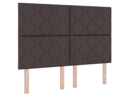 Cama Bospring Com Colchão Marrom Escuro Tecido Vidaxl Castanho Fabric (160x200 Cm)