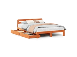 Cama Sem Colchão 120x190 cm Madeira Pinho Maciça Castanho mel MAISON EXCLUSIVE
