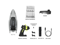 Barco De Controle Remoto 2.4g, Barco Veloz À Prova D'agua Com 2 Baterias Recarregáveis Para Piscinas E Lagos, Brinquedo Para Crianças E Adultos