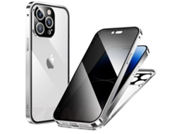 Capa Privacidade para iPhone 13 pro max VEANXIN Vidro Magnética Prateado
