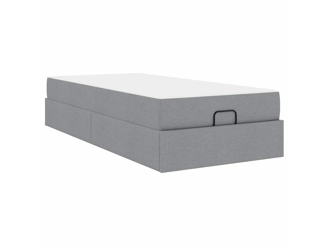 Conjunto 2 Estrutura Da Cama Vidaxl Cinzento-claro Tecido (90 X 200 Cm)