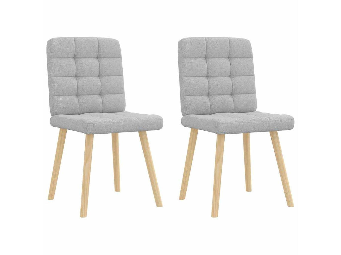 Vidaxl Cadeiras De Jantar 2 Pcs Tecido Cinza Nuvem