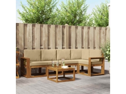 Vidaxl Conjunto De Sofás Para Exterior 6 Unid. Natural E Bege