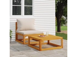Vidaxl 2 Pcs Conjunto De Sofás De Jardim C/ Almofadões Acácia Maciça