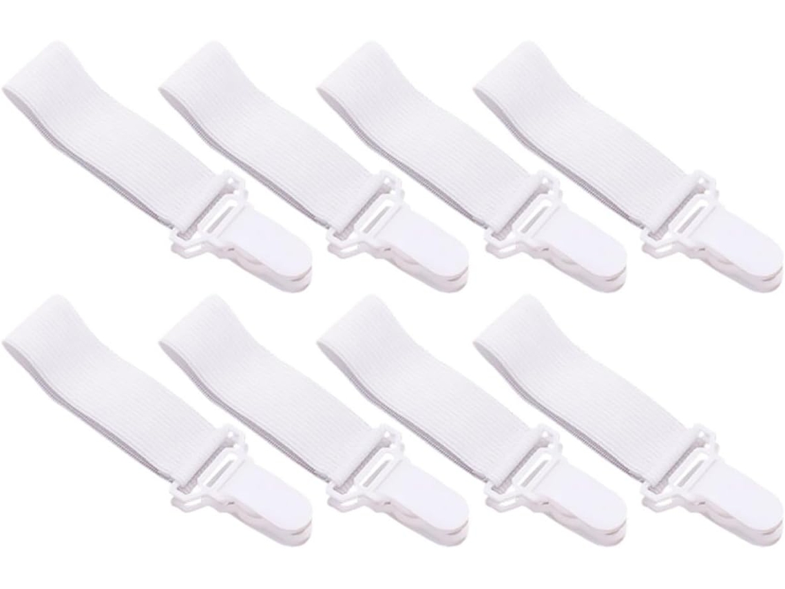Prendedores De Lençol Supvox Para Colchões, 16 Peças, Plástico Branco Com Elástico Antiderrapante, Ideais Para Camas De