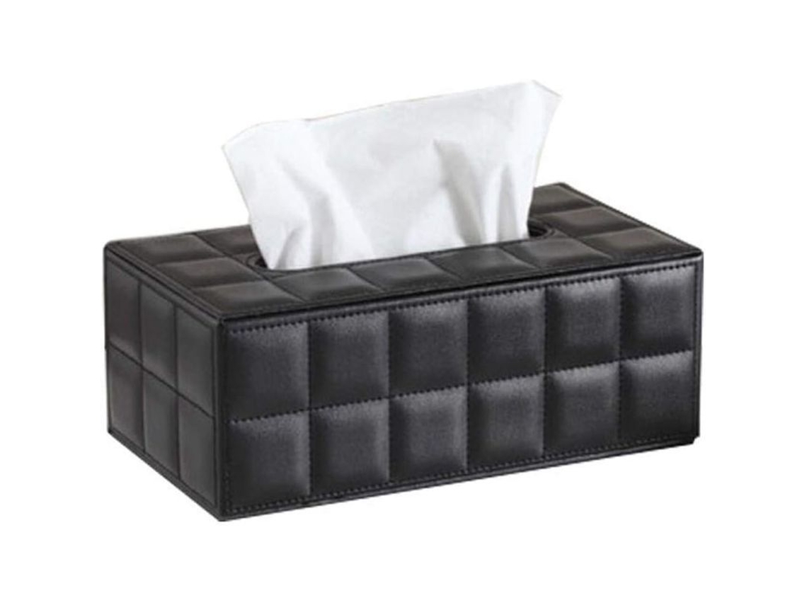 Caja De Guardanapos De Couro Sintético, Armazenamento Para Lar, Escritório E Restaurantes, Preto, 25x14x9.5 Cm