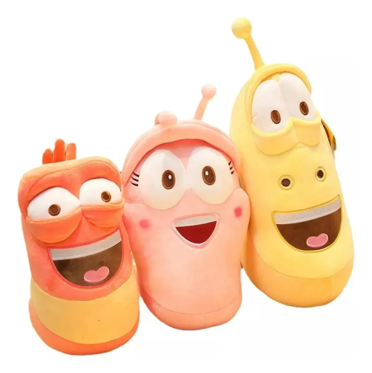 Pacote Com 3 Brinquedos De Pelúcia De Larva De 4 Polegadas.vayotoy