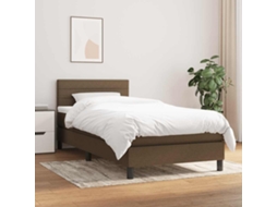 Vidaxl Cama Com Molas/colchão 80x200 Cm Tecido Castanho-escuro