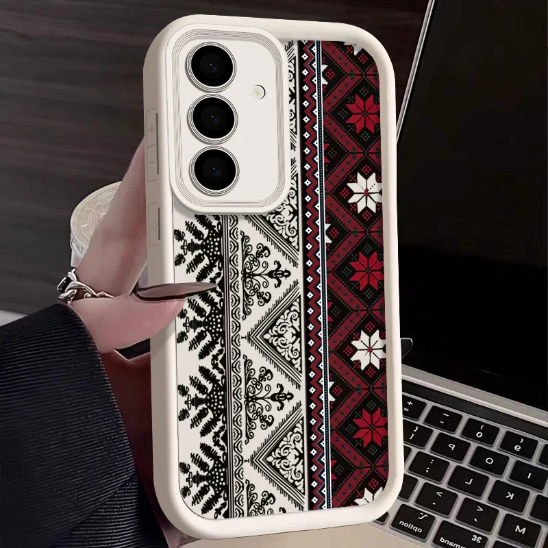 Capa De Celular Macia Com Estampa Retrô Para Galaxy A34 (branco-creme)