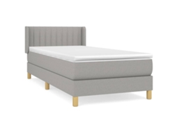 Cama com Molas/colchão 80x200 Cm Tecido Cinza claro MAISON EXCLUSIVE