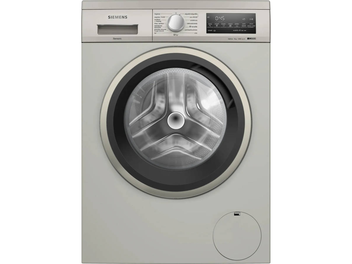 Máquina de Lavar Roupa SIEMENS WU14UT6KES (9 Kg - 1400 rpm - Silver/Inox)