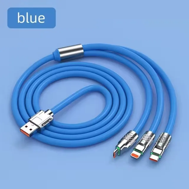 Cabo De Carregamento Rápido 3 Em 1 (azul, 2 M), Compatível Com Iphone.