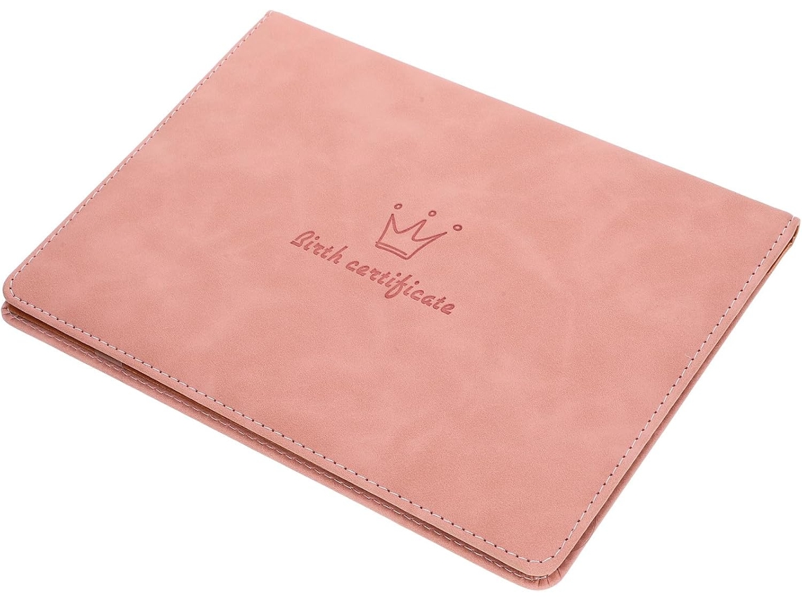 Capa Para Chá De Bebê Abaodam Em Couro Rosa, Pasta Para Certificados De Bebê, Organizador Portátil Para Documentos