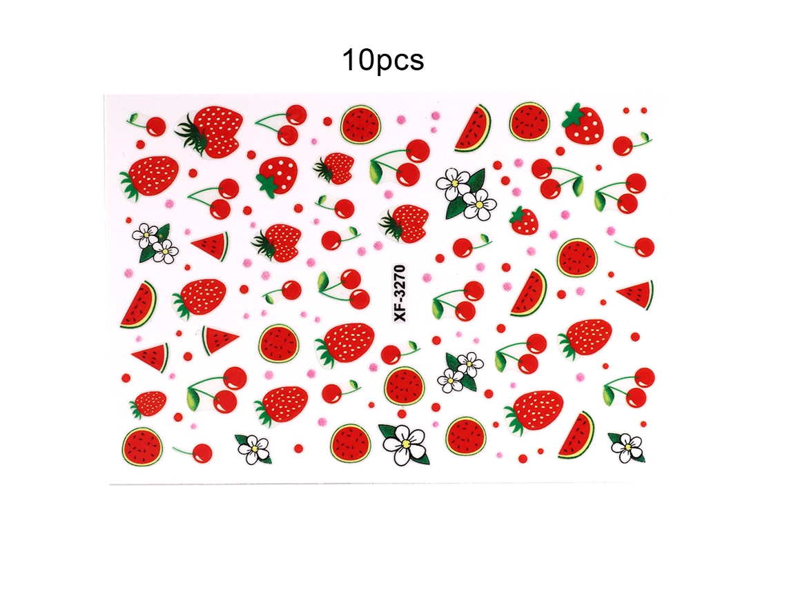 10pcs Adesivo De Arte De Unha 3d Decorativo Autoadesivo Diy Para Salão De Unhas E Casa (xf3270)