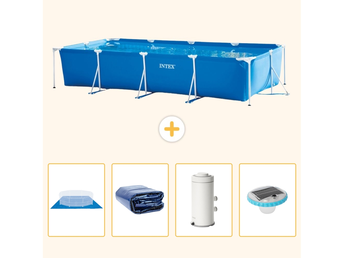Intex Piscina Com Estrutura Retangular - 450x220x84 Cm - 5-peças S98