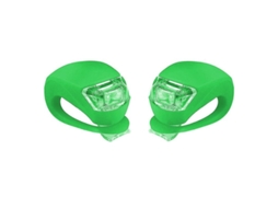 2 Pares Luzes Bicicleta Dianteira E Traseira Silicone Led - Projeto Seguro, Fácil Instalação, Água Resistente Verde