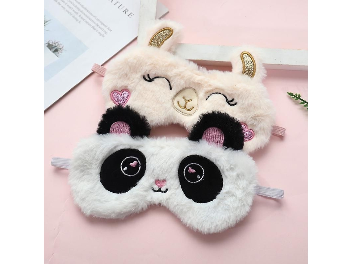 2pcs Máscara de Sono de Pelúcia em Forma de Ovelha para Olhos Macia Proteção Ocular