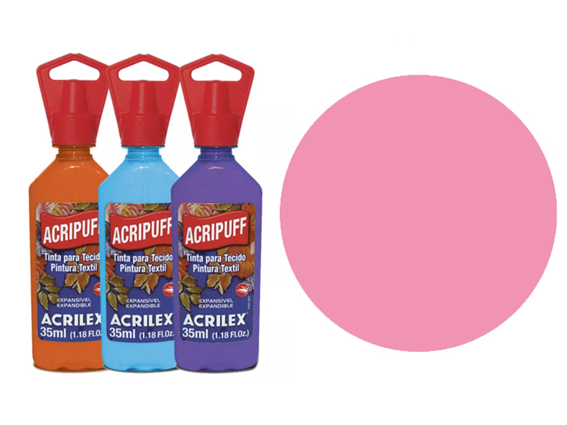 Tinta Tecido 35Ml Acripuff Rosa 537 Acrilex 