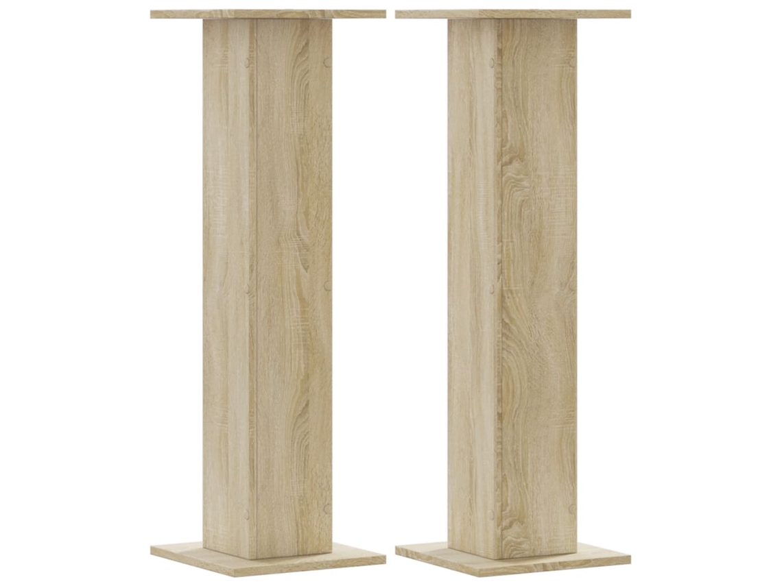 Conjunto 2 Suporte De Colunas Vidaxl Marrom Derivados De Madeira (30 X 30 X 95 Cm)